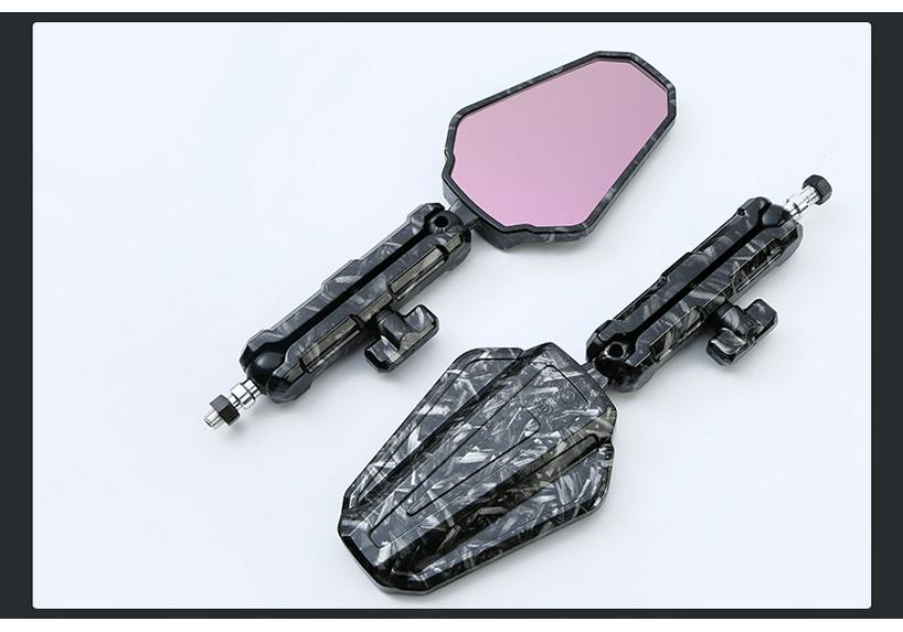Kelong RX Off-road ADV Motorcycle Foldable Adjustable Reflective Rearview Mirror with Blue Tint