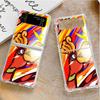 Luxury Case For Samsung Galaxy Z Flip 3 4 5G Funda Z Flip3 Clear PC Hard Shockproof Back Phone Coque Shell Cartoon Anime Pokemon