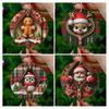 Vánoční ozdoby Santa Claus/Sobi/Tučňák/Perníkový muž v červeném kostkovaném designu na zip Kulaté 2D akrylové ozdoby na sváteční strom