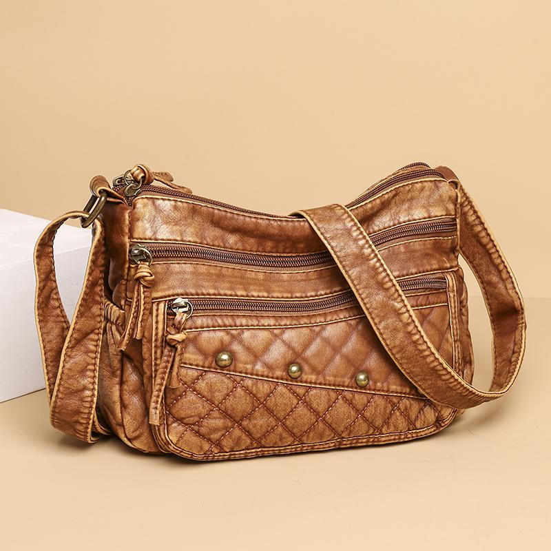 

Annmouler Фирменная Новинка, женская сумка через плечо, винтажная сумка через плечо, качественная женская сумка, сумки из мягкой кожи, дизайнерская сумка с несколькими карманами