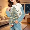Children's Christmas Print Long Sleeve Neck Shirt with Pocket for Boys and Girls