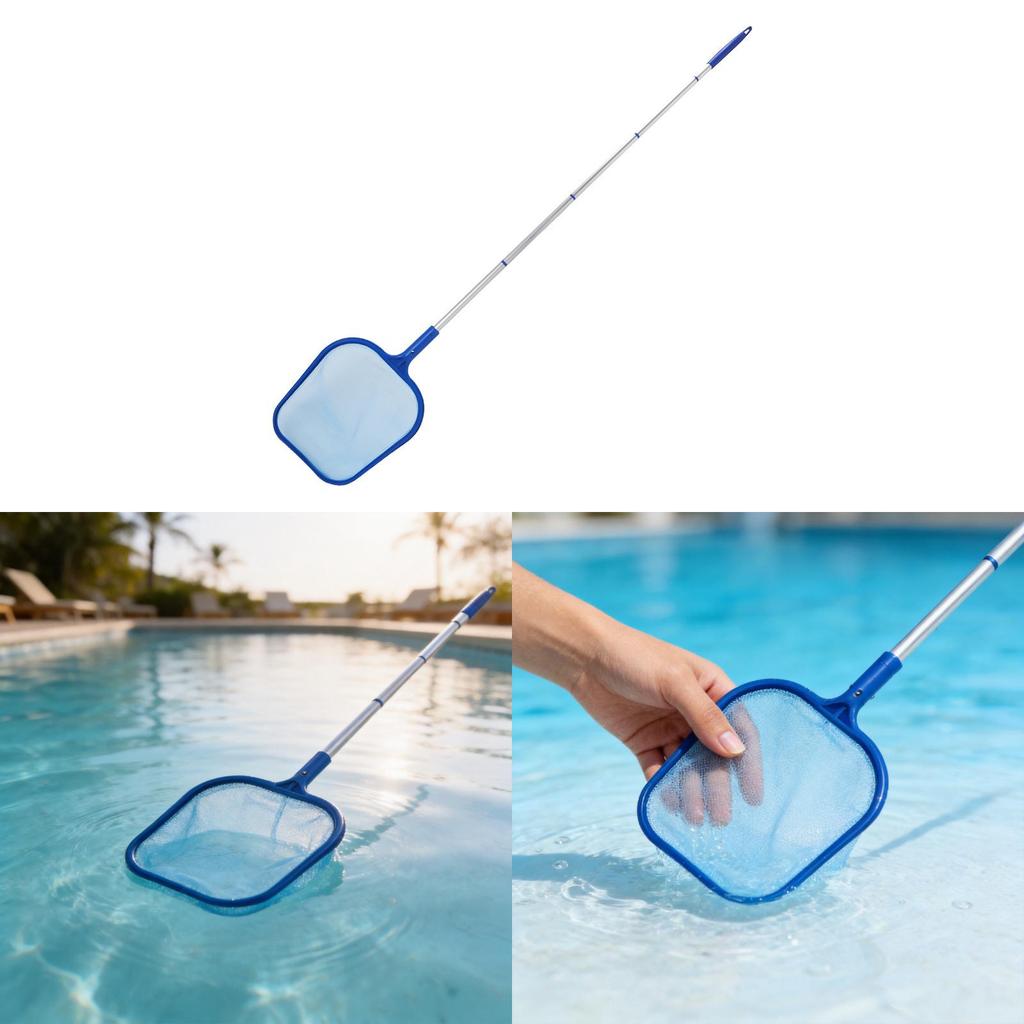 Pool Skimmer Net With Detachable Aluminum Handle For Inground And Above Ground Pools