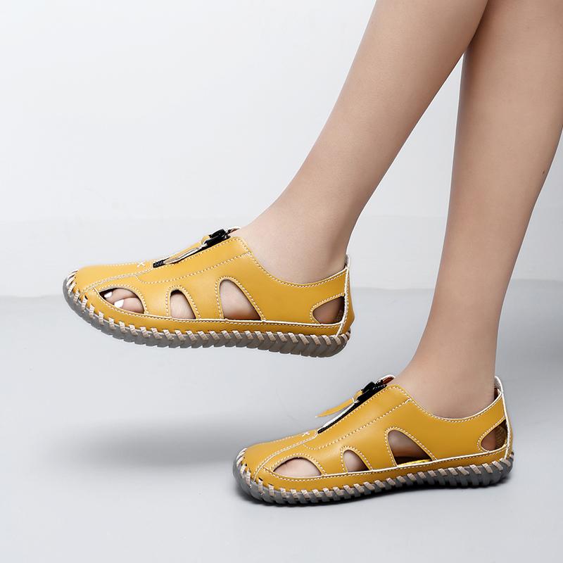 Women's Leather Sandals Casual Shoes Summer Beach Sandals