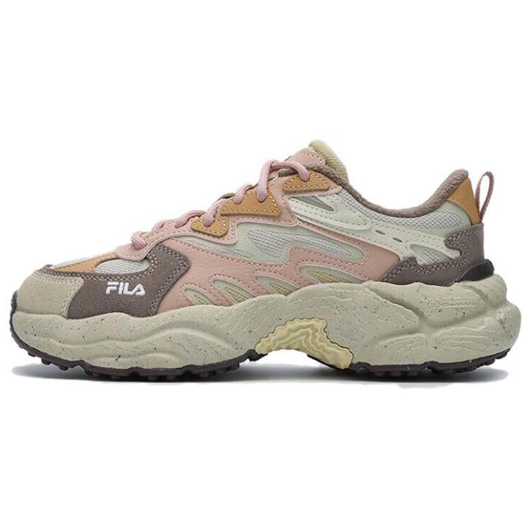 Fila Ferna Series Fern Grass Shoes Versatile Trendy Fleece Low-Top Casual Shoes Women Sneaker Yellow Brown Pink F12W341123FCM