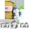 Adorable Lucifer Cat Plush Toy Keychain Cute Soft Figurine For Backpack Decoration