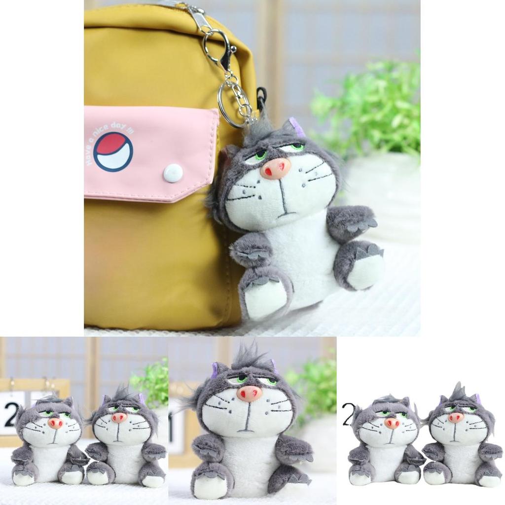 Adorable Lucifer Cat Plush Toy Keychain Cute Soft Figurine For Backpack Decoration