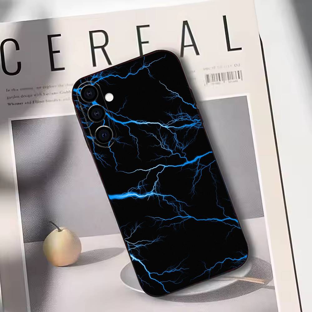 Lightning Realistic Aesthetic Phone Case For Samsung Galaxy A73,A72,A71,A70,A53,A52,A51,Others Soft Black Cover