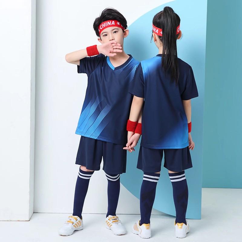 Kids Soccer Jersey Set Short Sleeve Football Uniform Boys Girls Training Camp Sportswear