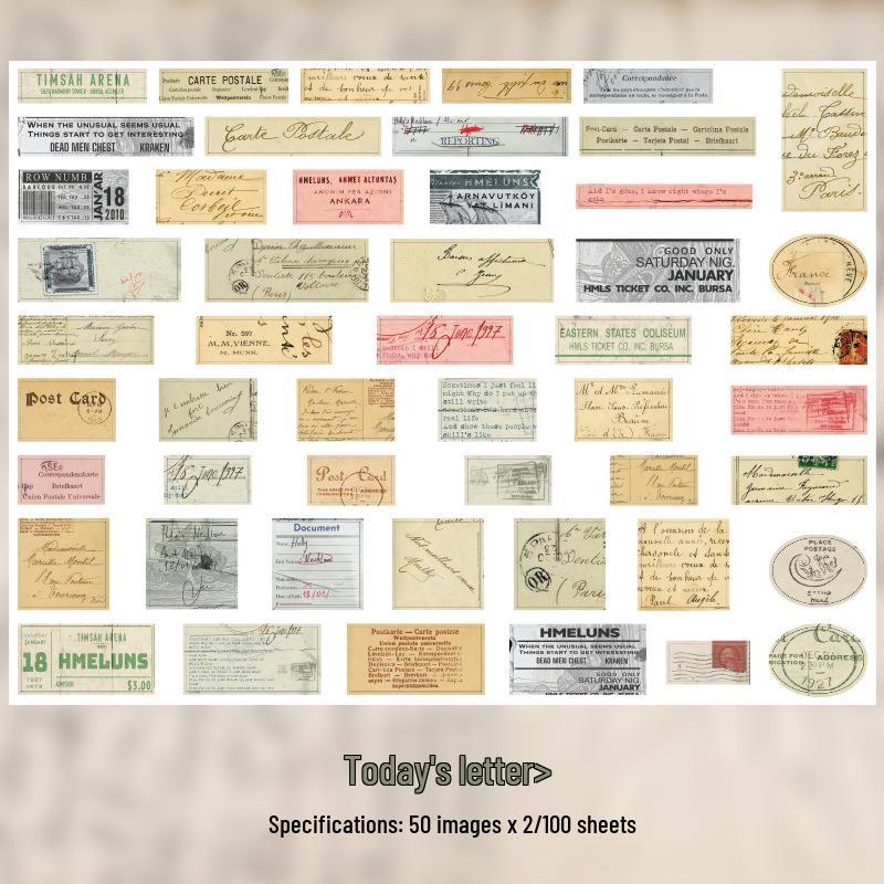 Retro Nostalgic Memory Journal Stickers: English Labels for DIY Collage Decoration