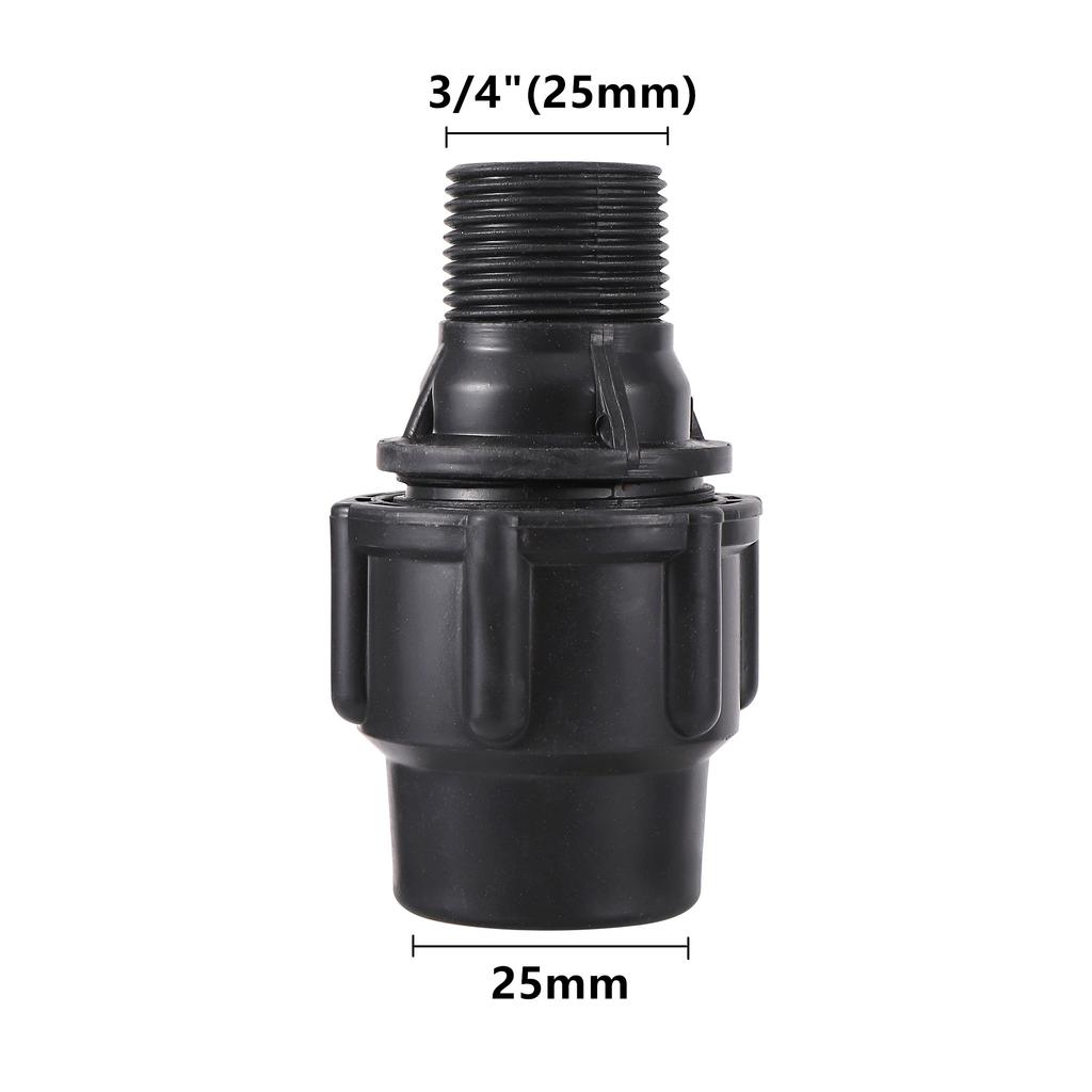 Plastic PE Water Pipe Quick Connection 1/2" 3/4"1"1.2"1.5" Male Thread quick Straight connection 20mm 25mm 32mm 40mm 50mm 1 Pc
