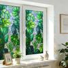 Window Privacy Film Stained Glass Floral Decorative Window Clings Colorful UV Blocking Static Glass Decals for Bedroom Living Room