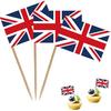 United Kingdom UK British Toothpick Flag Union Jack National Small Mini Cocktail Fruit Cupcakes Toppers Food Stick Flags Decorations,100 Pack
