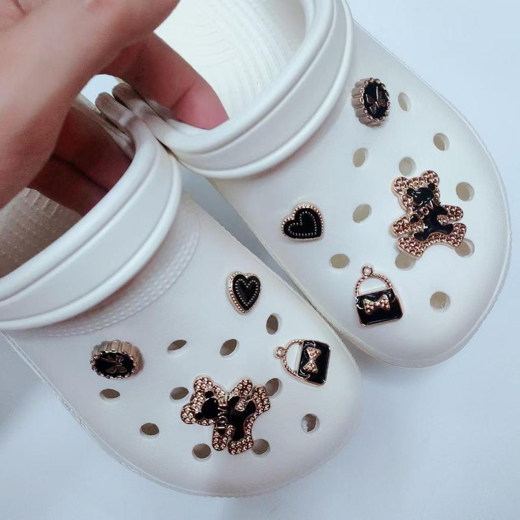 Elegant DIY Crocs Shoe Accessories: Coco-Style Detachable Diamond Flower Buckle