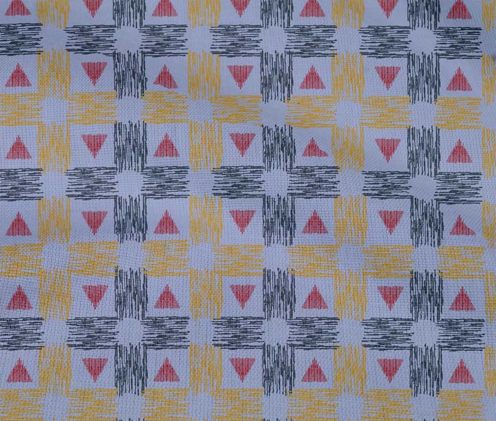 oneOone Baumwoll-Flex-Stoff Karo- & Dreieck-Ikat-Druck Nähstoff BTY 40 Zoll