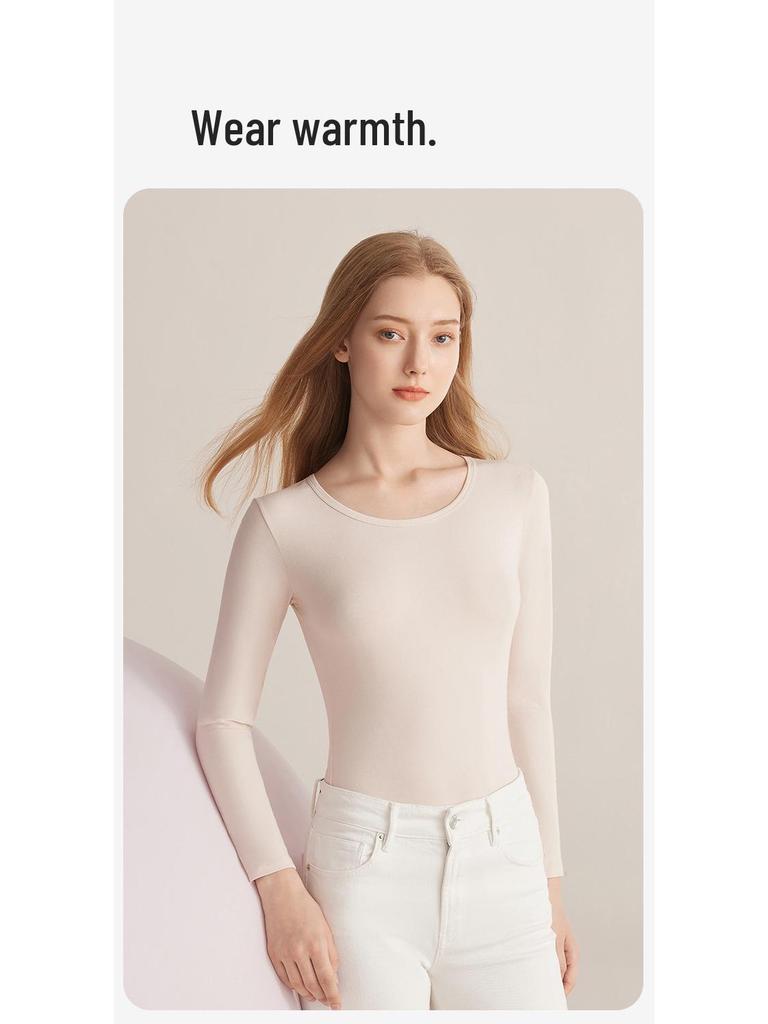 Set Lenjerie Termică Antibacteriană 5A din Bumbac Xinjiang pentru Femei - Subțire, Bumbac Pur, Anti-Acarieni, Toamnă/Iarnă, Bluză și Pantaloni.