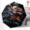 1pc Floral ArtworkOpen/Close Umbrella-Windproof, Compact Travel Umbrella, Sturdy 8-Rib Shaft, Outdoor Accessory, 1022