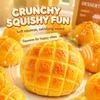 Crunchy Squishy Pineapple Bun Crispy Sound Squeeze Toy Round Blocks Filled Fidget Toy ASMR Sensory Stress Relief Toy Gifts