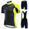 Men's Short Sleeve Cycling Jersey Set Quick Dry Breathable Biking Suit with Padded Shorts for Road Mountain Bike Sports