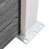 WPC Fence Set 2 Square Panels + 1 Diagonal Panel 446 X 186 Cm Grey