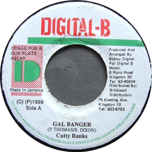 

7inch Record CUTTY RANKS Gal Banger NONE DigitalB 1999 Jamaica Reggae Ska Dub Used