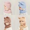 Thick Kids Winter Cap Plush Fleece One Piece Scarf Hat Cute Baby Knit Hat Winter