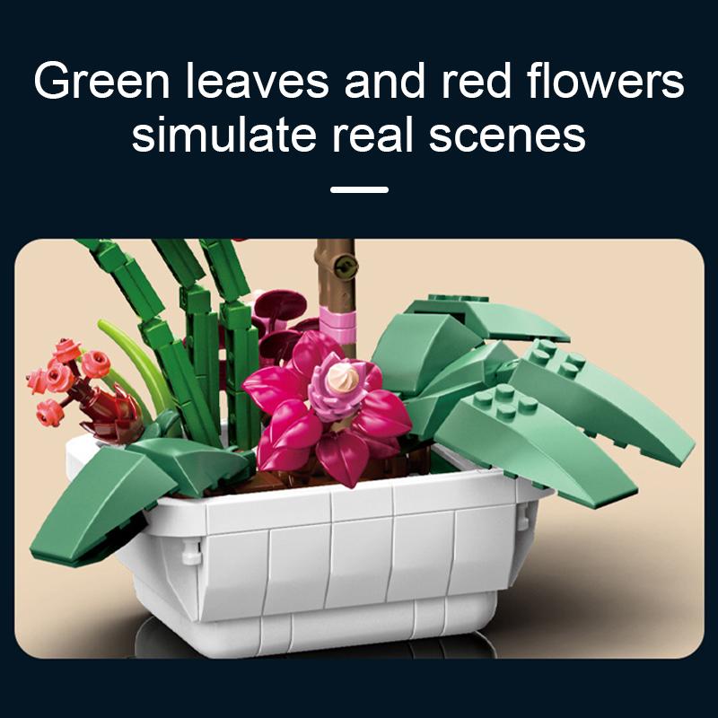 DIY Мотылек Орхидея строительные блоки игрушка цветы дисплей искусство фаленопсис — фото 9