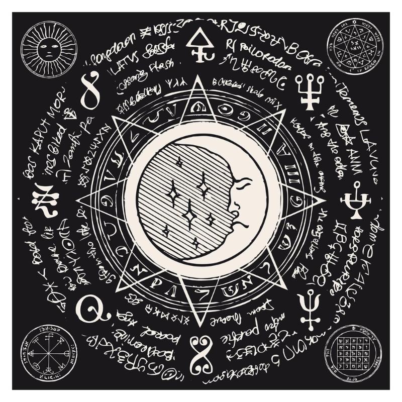 Tarots Tablecloth Rune Divinations Table Cover Astrology Oracles Board Game Mat Square Shape Pendulum Altar Table Cloth 50x50cm