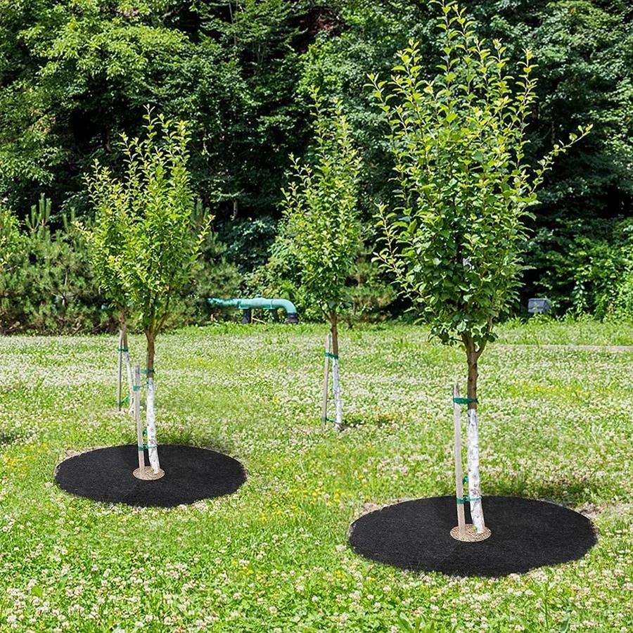 5 Stück Vlies-Baummulchring Unkrautbarriere, Schutzmatte, Pflanzenabdeckung, Anti-Gras, Gartengewebe Unkrautbekämpfung, 15cm-82cm