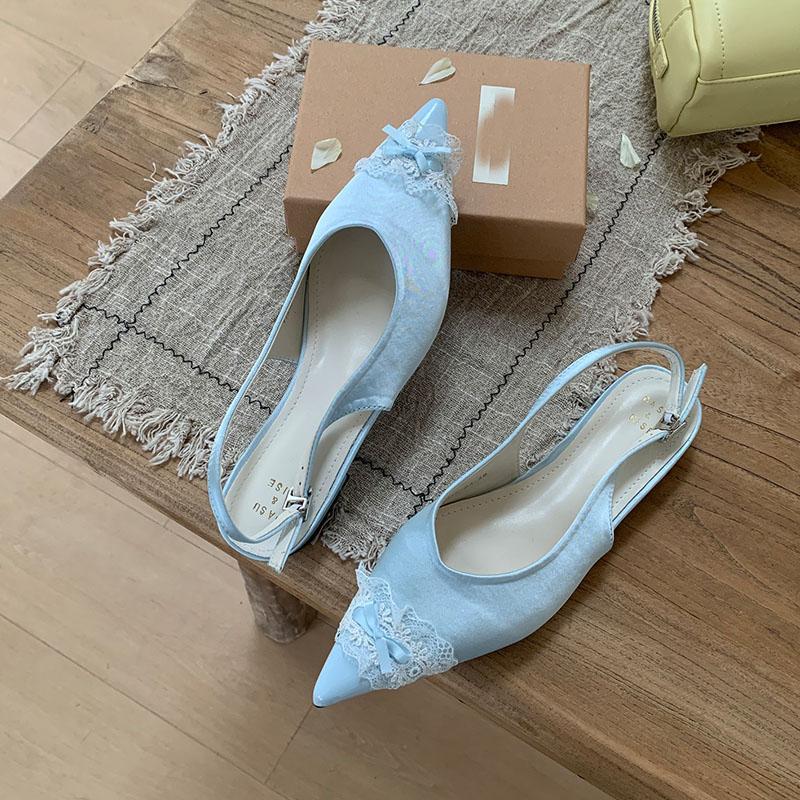 Fashion Pointed Toe Fashion Butterfly-Knot Ladies Flats Sandals Shoes Female Summer Spring Shallow Women Flats Sandals Mules Shoes