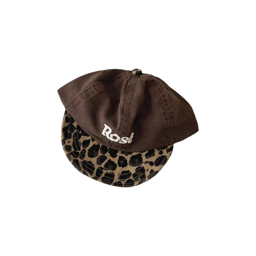 

Leopard Print Toddler Hat Letters Soft Visor Cap Fashion Baby Baseball Cap 1-4 Year Kids кавовий