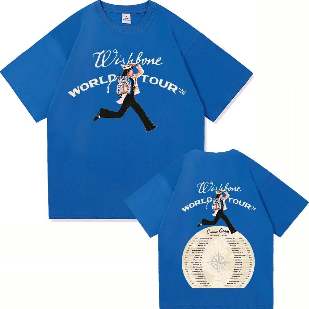 Hiphop Y2k Tops Conan Gray Wishbone World Tour 2026 T Shirt Fashion  Aesthetic Casual Vintage Casual Loose TShirt Unisex