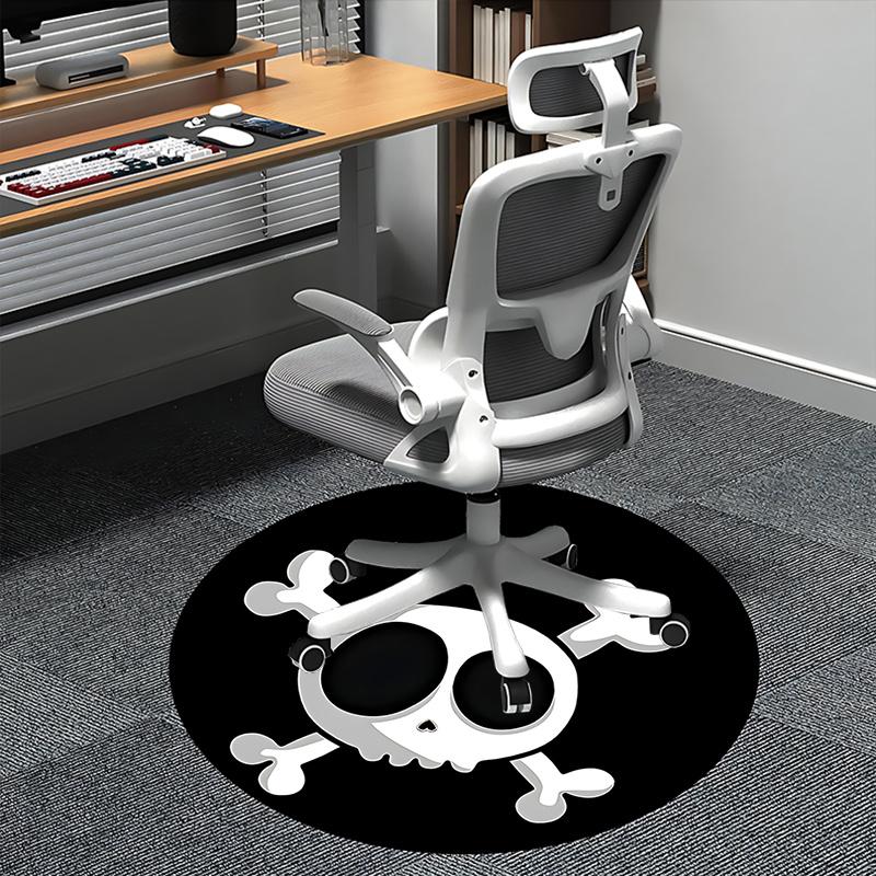 Totenkopf und gekreuzte Knochen Stuhlmatte - Runder Teppich für Heimdekoration, Bürogebrauch, Schlafzimmer, Wohnzimmer, Geschenkidee0489b