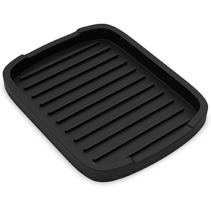 Silicone Sponge Holder -soap Tray - 5.9  X 4.33  (Black), 1-Pack (Black) чёрный