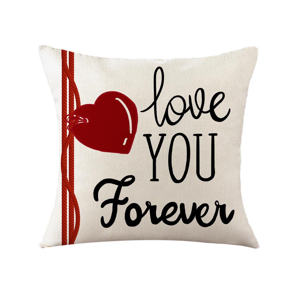 New Valentine's Day Pillow Nordic Love Cushion Pillow Cover Hand-painted Printed Pillow Sofa Bedside Cushion Cover