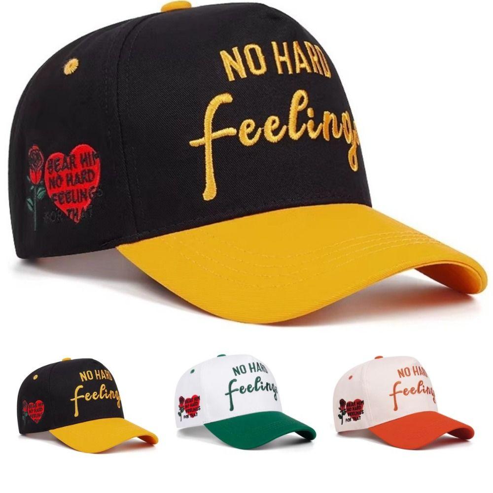 Rose Embroidery Duckbill Hats NO HARD Letter Casual Caps Fashion Baseball Caps Outdoor