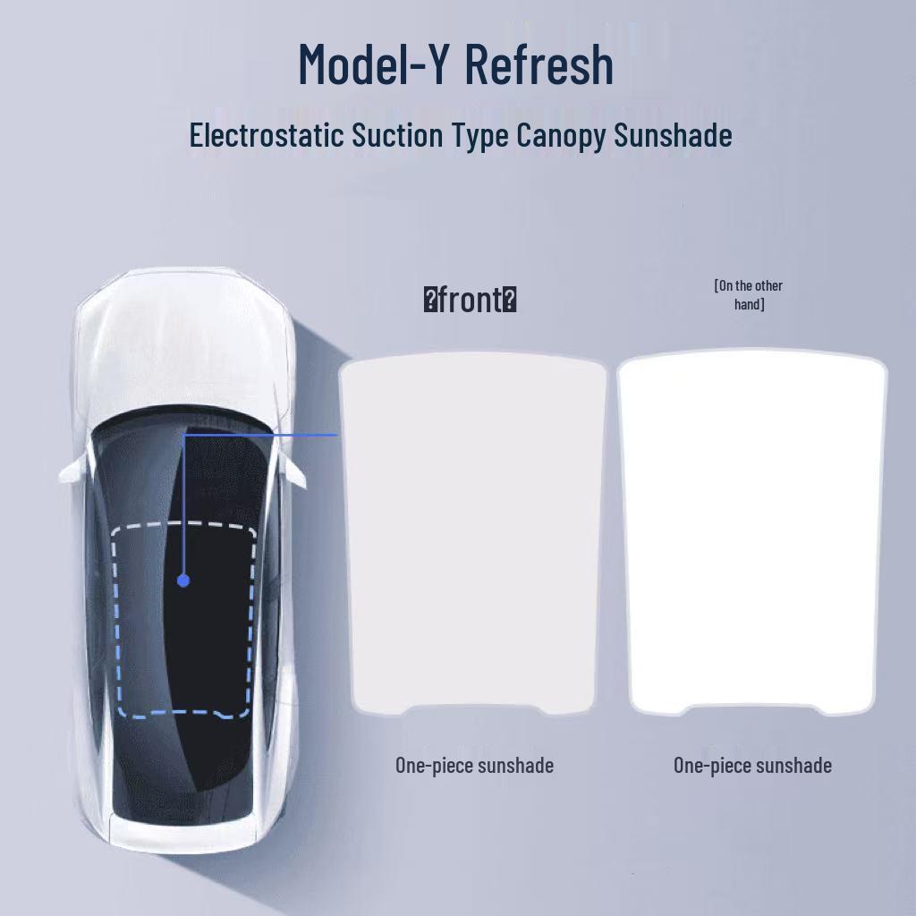 Tesla Sunshade Silicone Electrostatic Sunroof Screen for Model Y/3 Heat Insulation