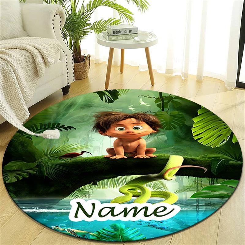Personalized Good Dinosaur Round Chair Office Rug - Perfect for Mat, Office Chair & More - Ideal Gift for Birthdays and Holidays