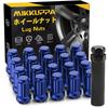 Wheel Lock M12 X Taper Star 35mm Socket Compatible with and Mitsubishi Passenger Cars and Kei Pack of Blue Nuts, P1.5, 60° Seat, Shaped,