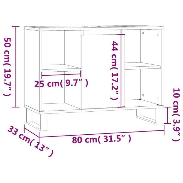 VidaXL Armoire de salle de bain blanc 80x33x60 cm bois d'ingénierie 831636