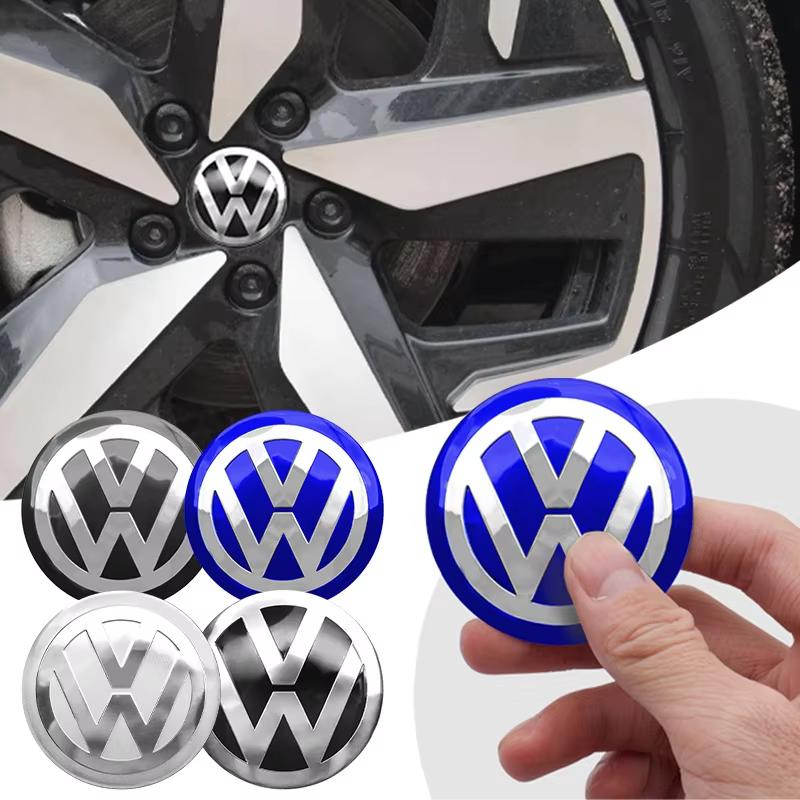 VEMZG1 For VW VOLKSWAGEN New 4pcs 56mm 60mm 65mm Car Wheel Center Decal Hub Sticker For Volkswagen VW Golf6 Polo Passat Tiguan Bettle B