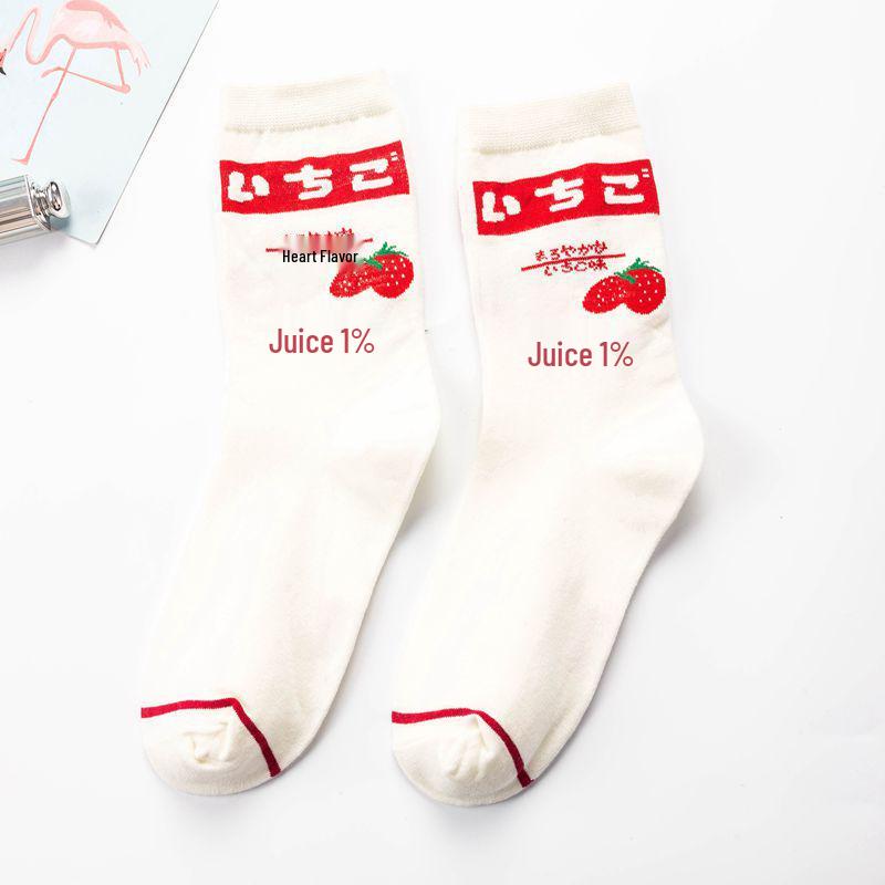 

Trendy Fruit Juice Series Women s Mid-Calf Cotton Socks - Creative and Stylish One Size with Tag