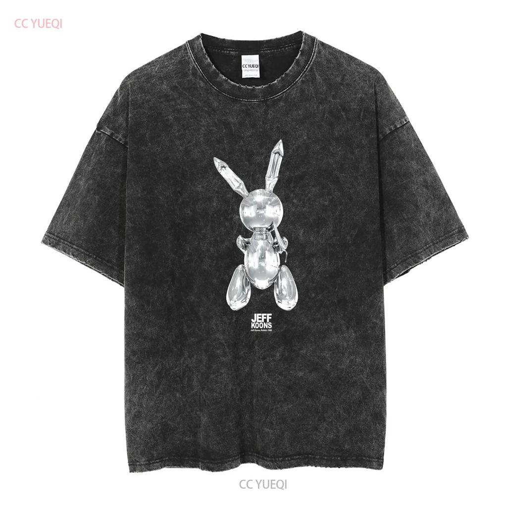 JEFF KOONS RABBIT 1986 T-SHIRT FÜR DAS QATAR KINDERMUSEUM GRÖSSE XL lange oder kurze Ärmel Vintage Gewaschene Designerkleidung