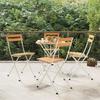 319975 vidaXL Folding Bistro Chairs 4 Pcs Solid Acacia Wood and Steel