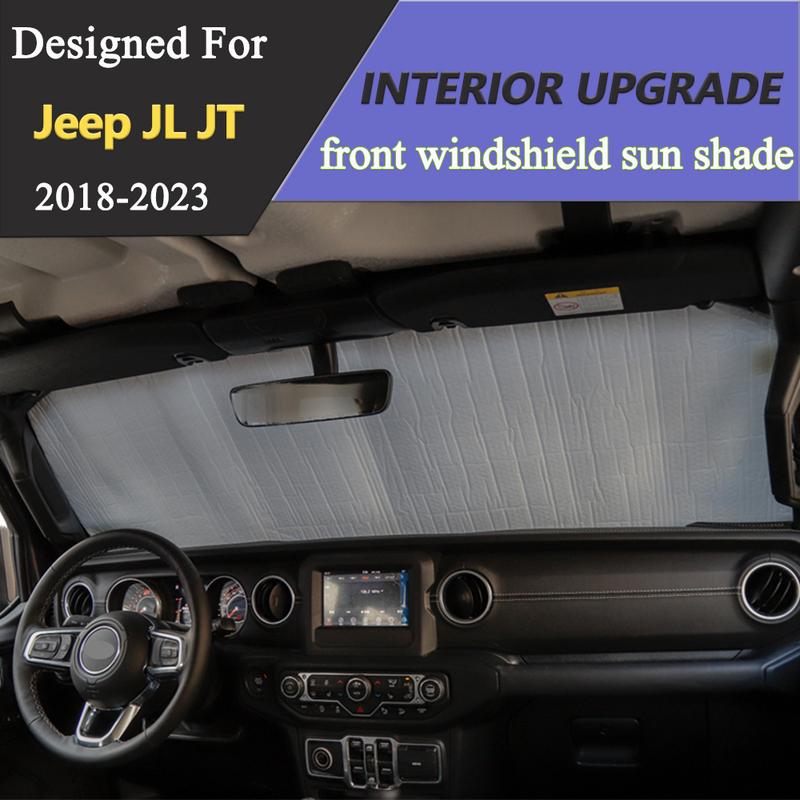 Front Windshield Sun Shade UV Blackout Shades Protect Pad For Jeep Wrangler JL Gladiator JT  2018- Interior Car Accessories