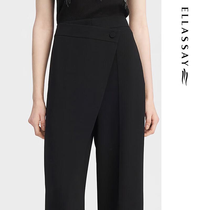 ELLASSAY Women's Asymmetrical Drape Acetate Blend Trousers