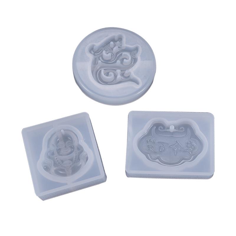 Silikonform für DIY Kristall-Epoxid: Drachen-, Phönix-, Guanyin-, Buddha- und Feuervogel-Anhänger.
