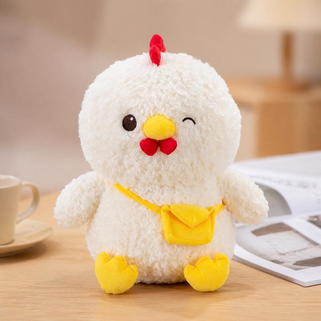 Plush Stuffed Chicken Toy Soft Doll with Small Bag Cute Animal Shape for Kids Toddlers and Collectors Gift