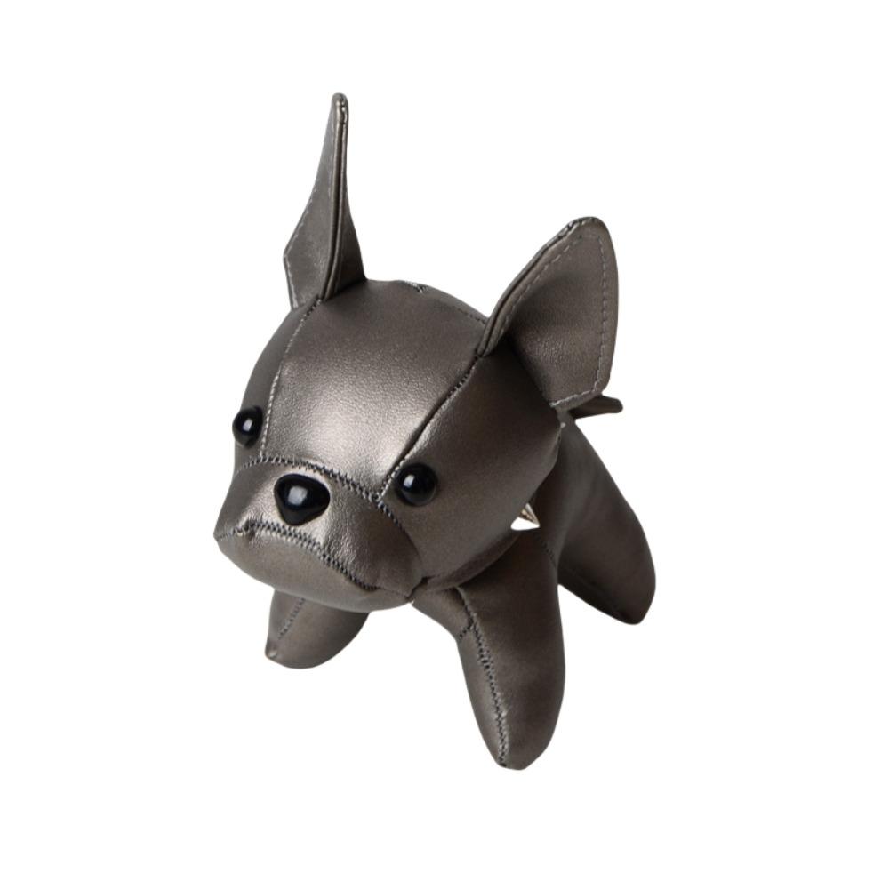 Мультяшный пухлый кожаный брелок французский бульдог собака куклы мода собака кулон подарок 14CM Silver