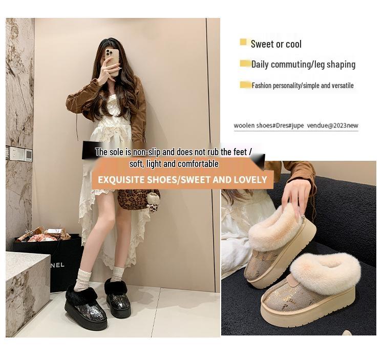 Dámské sněhule nadměrné velikosti s tlustou podrážkou - Teplé, pohodlné, připravené do přírody