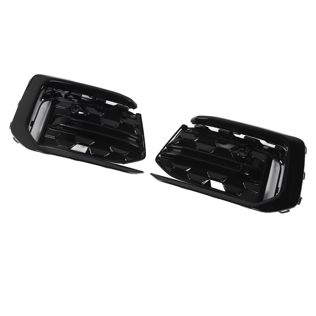 Fog Light Grille Set Left Right Glossy Black Impact Resistant Stylish for A6 C8 PA Sport 2022